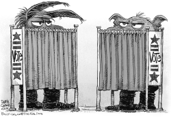 VOTING BOOTHS by Daryl Cagle