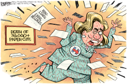 HILLARY PAPER CUTS by Rick McKee