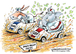 DOWN BALLOT RACES by Dave Granlund