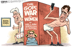 HILLARY BOOK ENDS  by Rick McKee