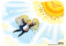 TRUMP AS ICARUS APPROACHING ELECTION DAY by R.J. Matson