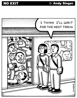 TRANSIT CROWDING by Andy Singer