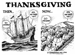 THANKSGIVING THEN AND NOW by Dave Granlund
