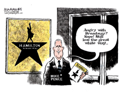 MIKE PENCE AND HAMILTON COLOR by Jimmy Margulies