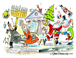 HANUKKAH AND CHRISTMAS OVERLAP 2016  by Dave Granlund
