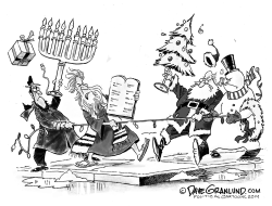 HANUKKAH AND CHRISTMAS OVERLAP 2016 by Dave Granlund