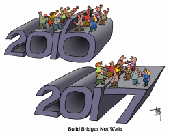 BRIDGES NOT WALLS by Arend Van Dam