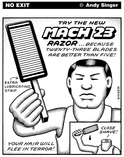 MACH 23 RAZOR BLACK AND WHITE VERSION by Andy Singer