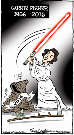 CARRIE FISHER by Bob Englehart