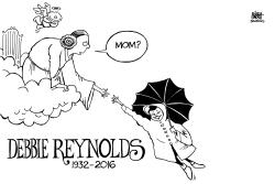 DEBBIE REYNOLDS B/W, RIP by Randy Bish