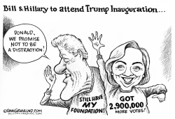 CLINTONS TO ATTEND TRUMP INAUGURATION by Dave Granlund