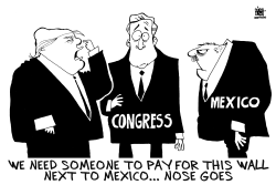 WHO WILL PAY FOR THE WALL, B/W by Randy Bish
