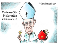 VATICAN MCDONALD'S OPENS  by Dave Granlund