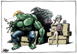 TRUMP WELCOMES THERESA MAY by Jos Collignon