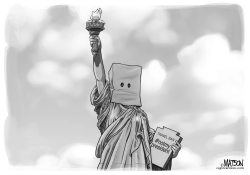 STATUE OF LIBERTY PROTESTS PRESIDENT TRUMP by R.J. Matson