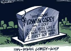 PROFESSOR IRWIN COREY -RIP by Milt Priggee