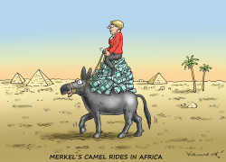MERKELS CAMEL RIDES by Marian Kamensky
