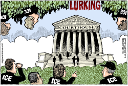 ICE STALKS COURTHOUSES by Monte Wolverton