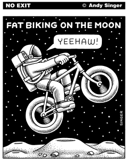 Fat Biking on the Moon by Andy Singer