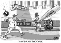 SENATOR MCCONNELL THROWS OUT THE FIRST PITCH TO END SENATE FILIBUSTERS by RJ Matson