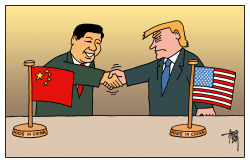 TRUMP AND XI JINPING by Arend Van Dam