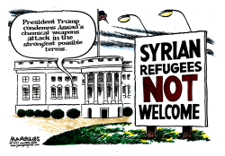 TRUMP CONDEMNS ASSAD GAS ATTACK  by Jimmy Margulies