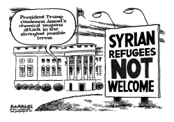 TRUMP CONDEMNS ASSAD GAS ATTACL by Jimmy Margulies