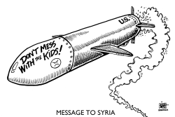 MESSAGE TO SYRIA, B/W by Randy Bish