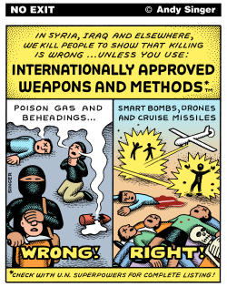 APPROVED WEAPONS AND METHODS SINGLE COLOR VERSION by Andy Singer