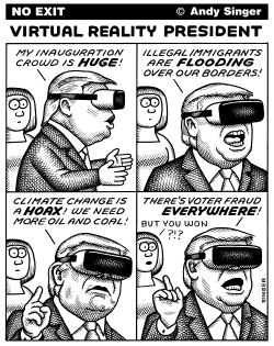 VIRTUAL REALITY PRESIDENT BLACK AND WHITE VERSION by Andy Singer
