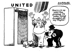 UNITED AIRLINES DRAGGING PASSENGER by Jimmy Margulies
