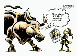WALL STREET CHARGING BULL AND FEARLESS GIRL  by Jimmy Margulies