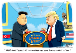 DONALD TRUMP AND KIM JONG-UN ON NUCLEAR FAMILY FEUD- by R.J. Matson