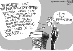 BUSH KIND OF TAKES RESPONSIBILITY by Pat Bagley