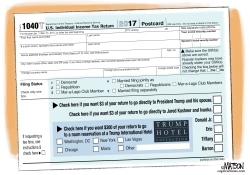 PROTOTYPE OF IRS FORM 1040TRUMP POSTCARD- by R.J. Matson
