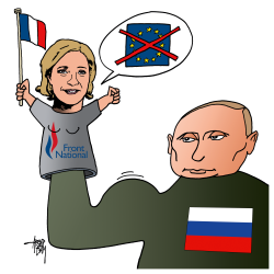 MARINE LE PEN AND PUTIN by Arend Van Dam