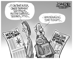 LEAGLIZED POT AND STATE BUDGETS BW by John Cole