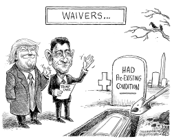 TRUMPCARE WAIVERS by Adam Zyglis