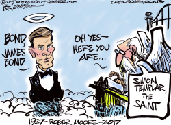 ROGER MOORE -RIP by Milt Priggee