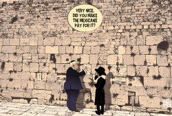 TRUMP VISITS THE WESTERN WALL by NEMØ