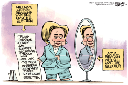 HILLARY EXCUSES by Rick McKee