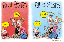 COVFEFE RED STATE BLUE STATE BABY by Daryl Cagle
