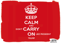 KEEP CALM AND DON'T CARRY ON LIKE PRESIDENT TRUMP by RJ Matson