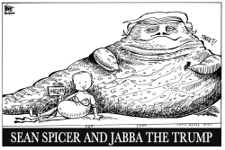 SPICER AND JABBA, B/W by Randy Bish