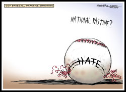 GOP BASEBALL PRACTICE SHOOTING NATIONAL PASTIME by J.D. Crowe