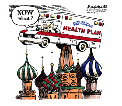TRUMPCARE AND RUSSIA SCANDAL COLOR by Jimmy Margulies