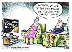 MOON EXPRESS DELIVERY  by Dave Granlund