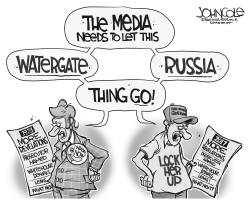 WATERGATE AND RUSSIA BW by John Cole