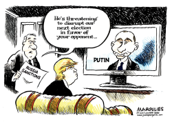 TRUMP, RUSSIA SANCTIONS AND PUTIN COLOR by Jimmy Margulies
