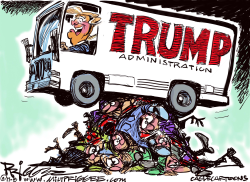 UNDER THE BUS by Milt Priggee
